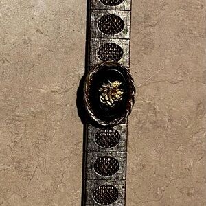 Vintage Victorian Style Lisa Black Bracelet Rose Black Onyx Oval Costume Jewerly